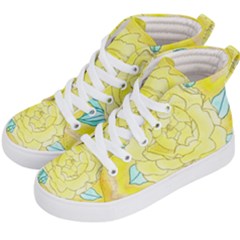 Neutral Rose Watercolor Kids  Hi-top Skate Sneakers by okhismakingart