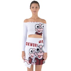 Literal Bookworm Off Shoulder Top With Skirt Set by emeraldwolfpress