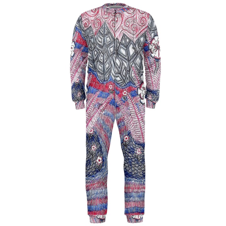 Abstract Flower Field OnePiece Jumpsuit (Men) 