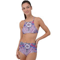 Abstract Flower Field High Waist Tankini Set by okhismakingart