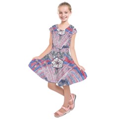 Abstract Flower Field Kids  Short Sleeve Dress by okhismakingart