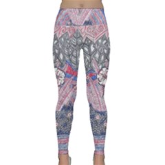 Abstract Flower Field Lightweight Velour Classic Yoga Leggings by okhismakingart