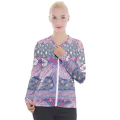 Abstract Flower Field Casual Zip Up Jacket by okhismakingart