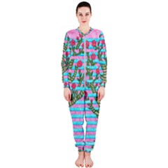 Notebook Flower Tree Onepiece Jumpsuit (ladies)  by okhismakingart