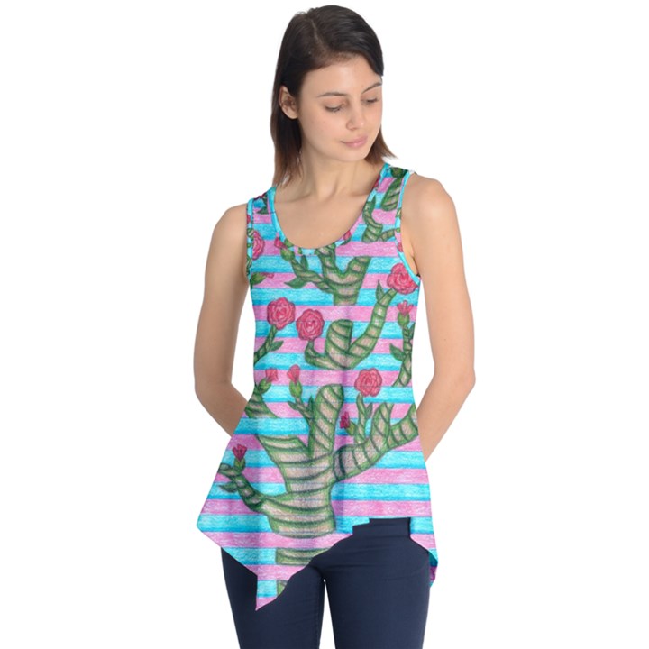 Notebook Flower Tree Sleeveless Tunic