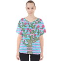 Notebook Flower Tree V-Neck Dolman Drape Top View1