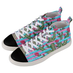 Notebook Flower Tree Men s Mid-top Canvas Sneakers by okhismakingart