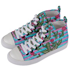 Notebook Flower Tree Women s Mid-top Canvas Sneakers by okhismakingart