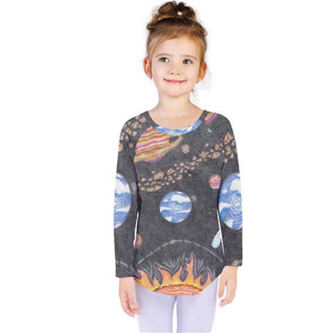 Space Kids  Long Sleeve Tee by okhismakingart