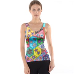 Stained Glass Flowers  Tank Top by okhismakingart