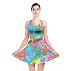 Stained Glass Flowers  Reversible Skater Dress by okhismakingart