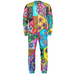 Stained Glass Flowers  Onepiece Jumpsuit (men)  by okhismakingart