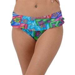 Stained Glass Flowers  Frill Bikini Bottom by okhismakingart