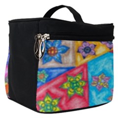 Stained Glass Flowers  Make Up Travel Bag (small) by okhismakingart