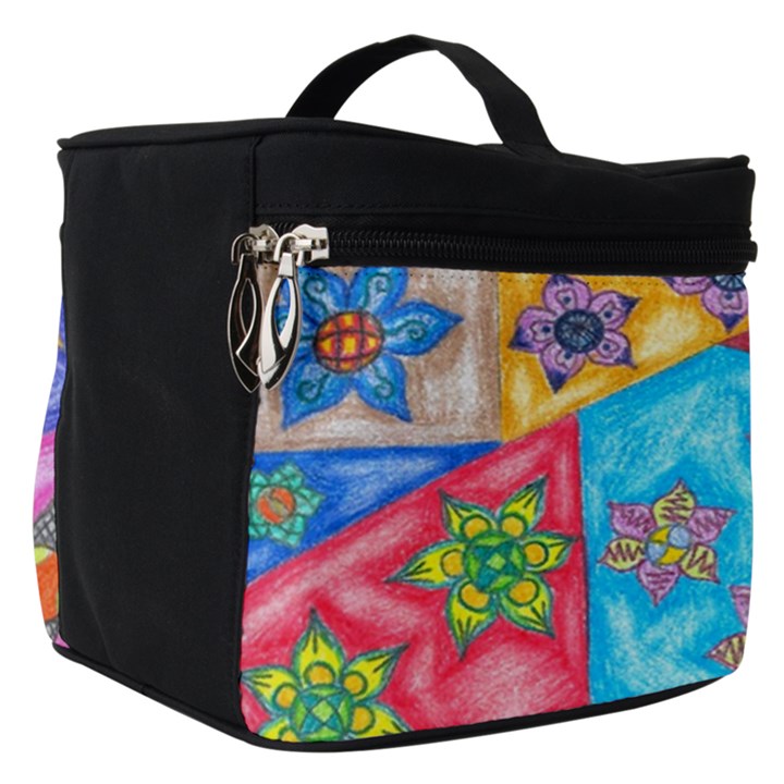 Stained Glass Flowers  Make Up Travel Bag (Small)