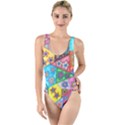 Stained Glass Flowers  High Leg Strappy Swimsuit View1