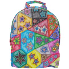 Stained Glass Flowers  Mini Full Print Backpack by okhismakingart