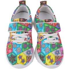 Stained Glass Flowers  Kids  Velcro Strap Shoes by okhismakingart