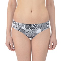 Floral Jungle Black And White Hipster Bikini Bottoms by okhismakingart