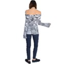 Floral Jungle Black and White Off Shoulder Long Sleeve Top View2