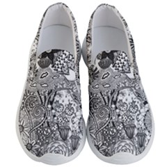 Floral Jungle Black And White Men s Lightweight Slip Ons by okhismakingart