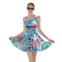 Floral Jungle Blue Skater Dress by okhismakingart