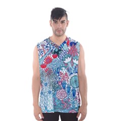 Floral Jungle Blue Men s Basketball Tank Top by okhismakingart