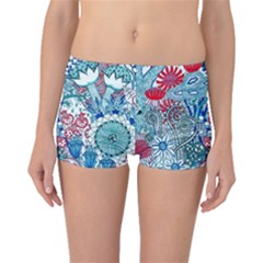 Floral Jungle Blue Boyleg Bikini Bottoms by okhismakingart