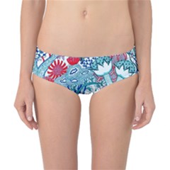 Floral Jungle Blue Classic Bikini Bottoms by okhismakingart