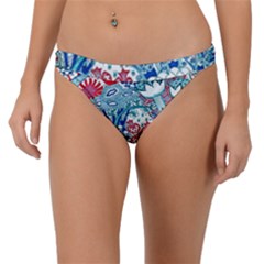 Floral Jungle Blue Band Bikini Bottom by okhismakingart