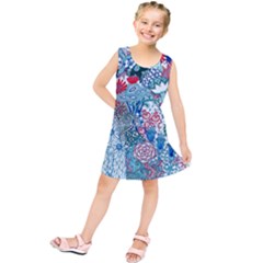 Floral Jungle Blue Kids  Tunic Dress by okhismakingart