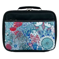 Floral Jungle Blue Lunch Bag by okhismakingart