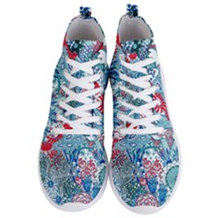 Floral Jungle Blue Men s Lightweight High Top Sneakers by okhismakingart