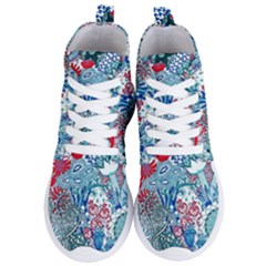 Floral Jungle Blue Women s Lightweight High Top Sneakers by okhismakingart