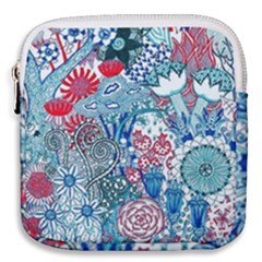 Floral Jungle Blue Mini Square Pouch by okhismakingart