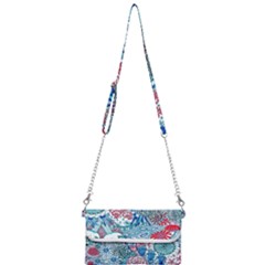 Floral Jungle Blue Mini Crossbody Handbag by okhismakingart