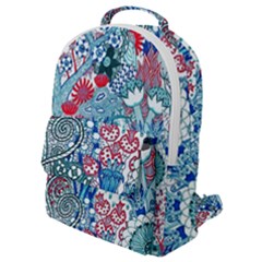 Floral Jungle Blue Flap Pocket Backpack (small) by okhismakingart