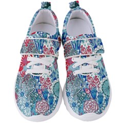 Floral Jungle Blue Women s Velcro Strap Shoes by okhismakingart