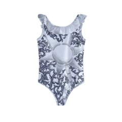 Geometric Flower And Vines 01 Kids  Frill Swimsuit by okhismakingart