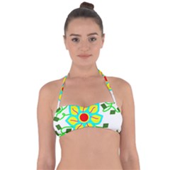 Digital Flower Halter Bandeau Bikini Top by okhismakingart