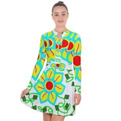 Digital Flower Long Sleeve Panel Dress by okhismakingart