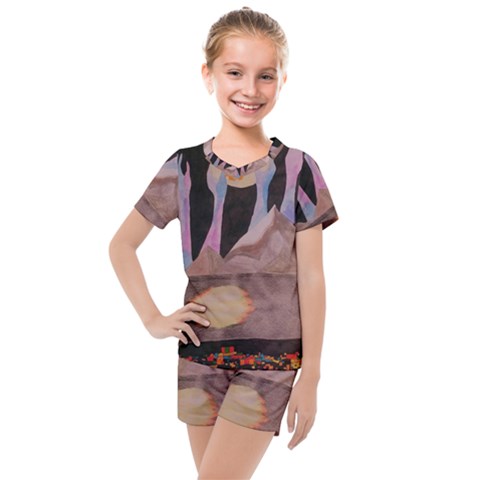 Angel s City Kids  Mesh Tee And Shorts Set by okhismakingart