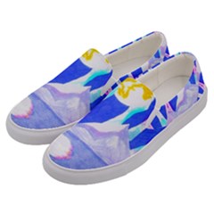 Angel s City In Blue Men s Canvas Slip Ons by okhismakingart