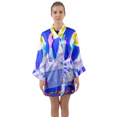 Angel s City In Blue Long Sleeve Kimono Robe by okhismakingart