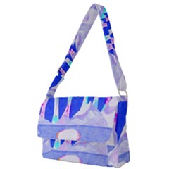 Angel s City In Blue Full Print Messenger Bag by okhismakingart