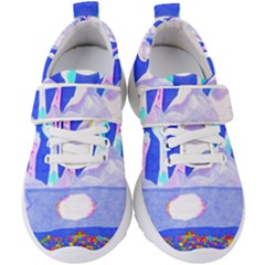 Angel s City In Blue Kids  Velcro Strap Shoes by okhismakingart