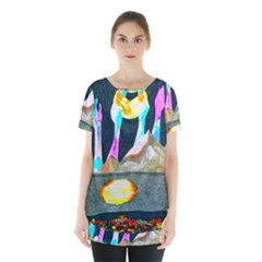 Angel s City Scanned Version Skirt Hem Sports Top by okhismakingart