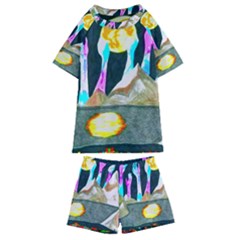 Angel s City Scanned Version Kids  Swim Tee And Shorts Set by okhismakingart