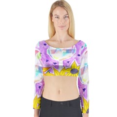 Artificial Substitution Long Sleeve Crop Top by okhismakingart