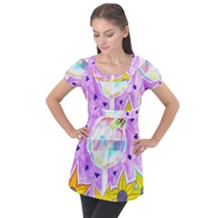 Artificial Substitution Puff Sleeve Tunic Top by okhismakingart